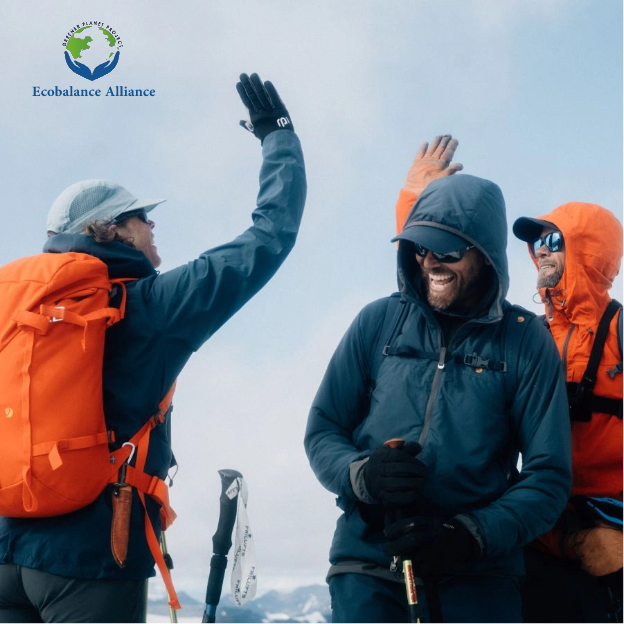 Climbers on a mountain